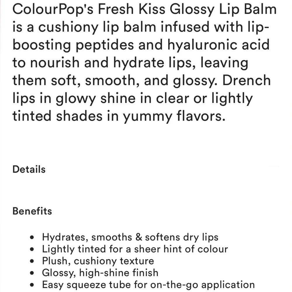 ColourPop Fresh Kiss Glossy Lip Balm - Cherry Glaze